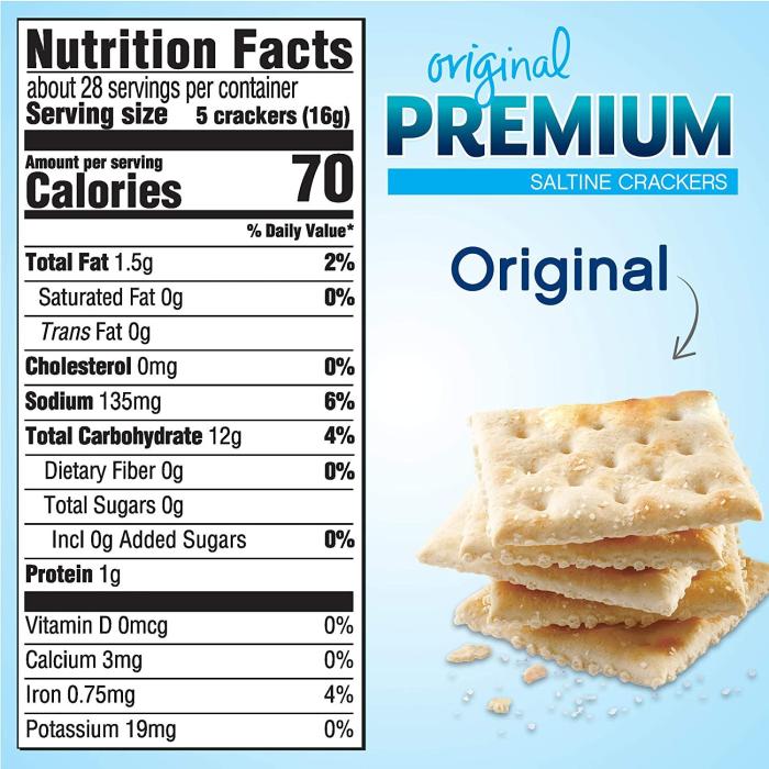 Saltine crackers nutrition facts